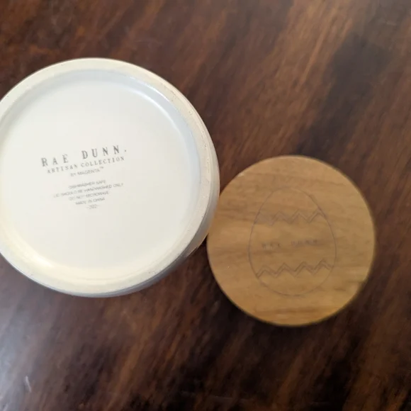 Rae Dunn White Ceramic Canister with Wooden Lid - Picture 2 of 7